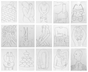 Séverin Millet - Extraits d'une série de 100&nbsp;dessins.<br>
Crayon&nbsp;sur&nbsp;papier<br> 
Format&nbsp;:&nbsp;21/29,7&nbsp;cm<br>
2019